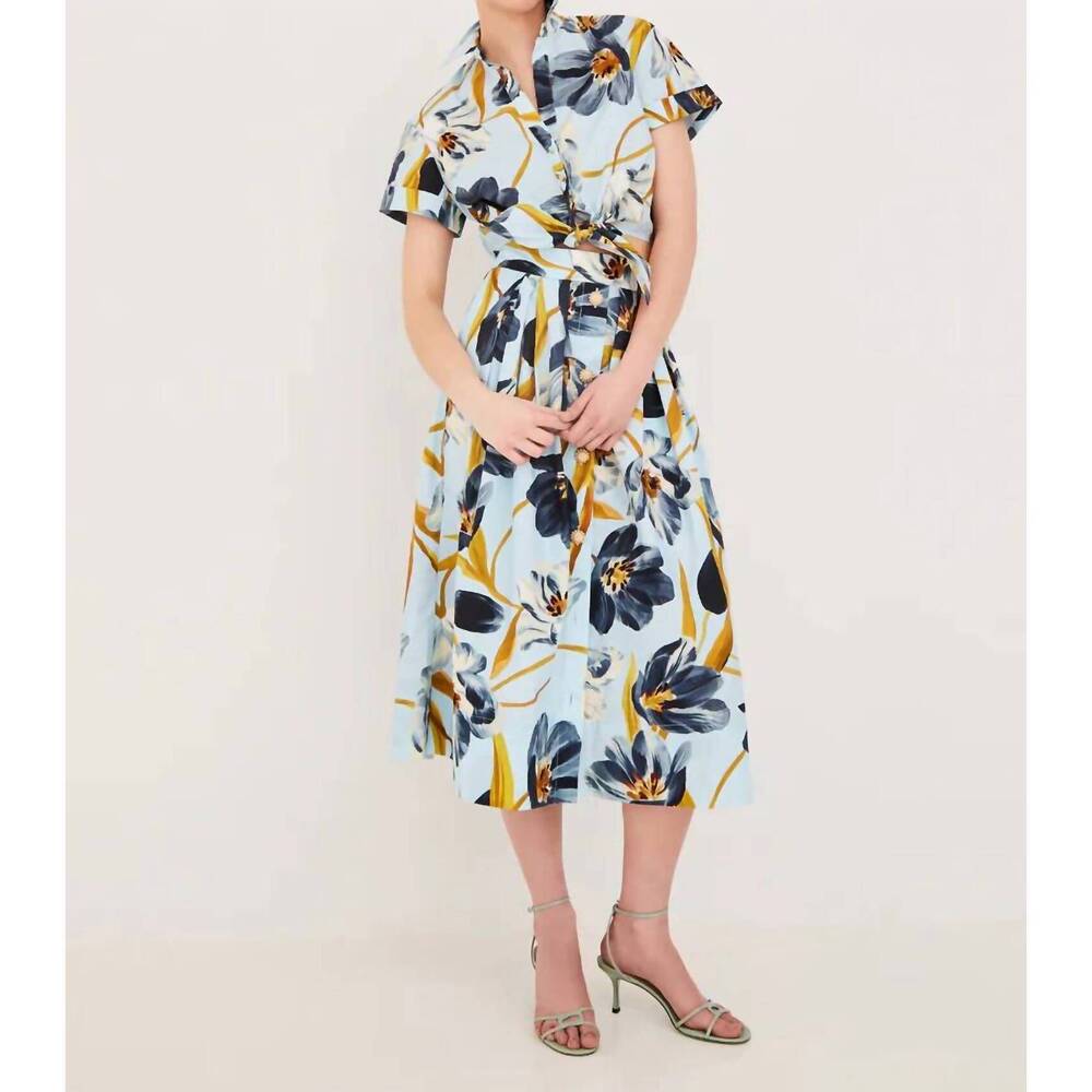 NEW CARA CARA marge skirt in marais bloom blue